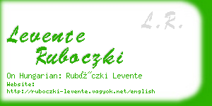 levente ruboczki business card